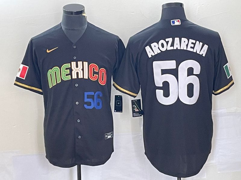 Men 2023 World Cub Mexico 56 Arozarena Black Nike MLB Jersey